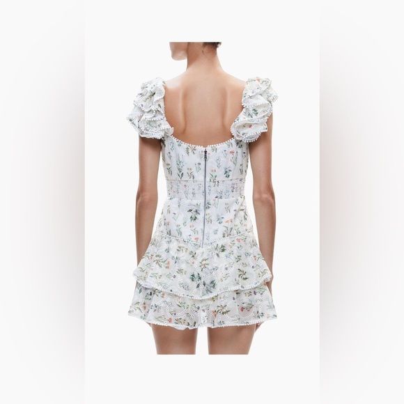 Alice + Olivia Floral Ruffle Mini Dress - Picture 3 of 10